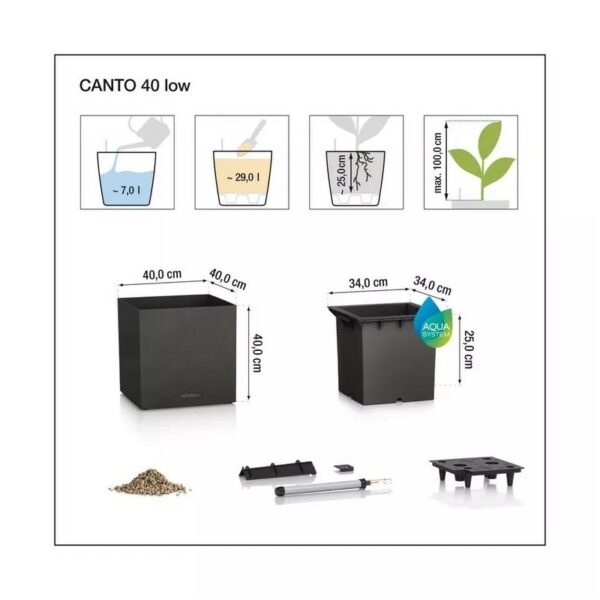 Maceta CANTO Slatestone low - Imagen 3